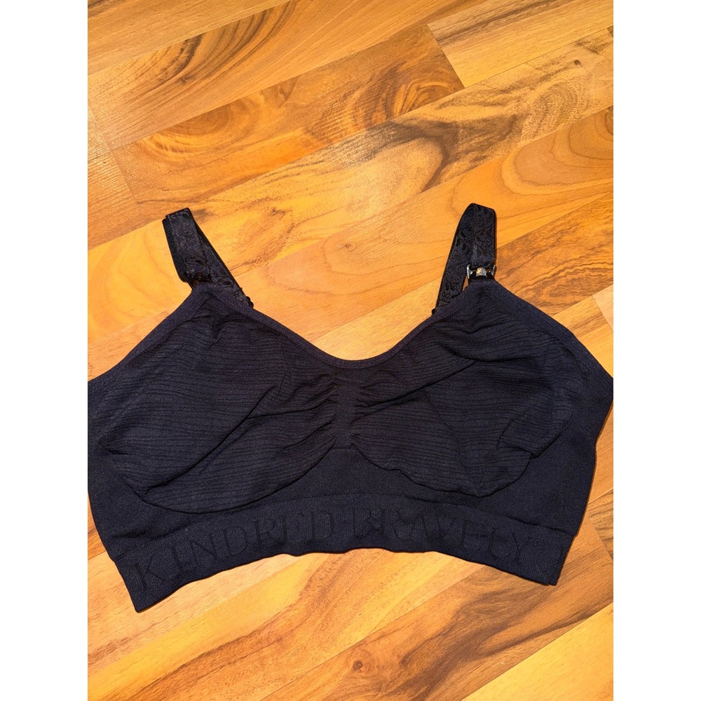 Kindred Bravely Nursing Bra Women XL Black Excellent Sublime Wireless Ribbed
